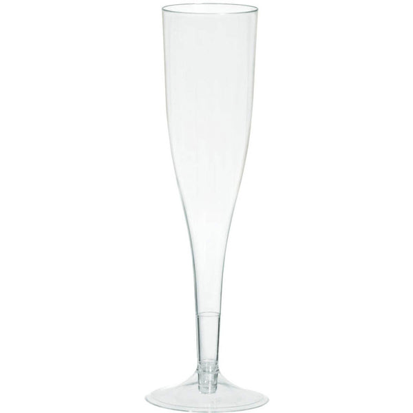 White Plastic Champagne Flutes, 5.5oz, 20ct