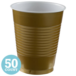 Gold 16 oz Plastic Cups (50ct)
