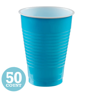 Caribbean Blue 12 oz Plastic Cups (50ct)