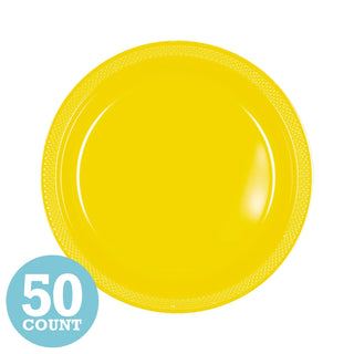 Yellow Sunshine Plastic Dessert Plates (50ct)