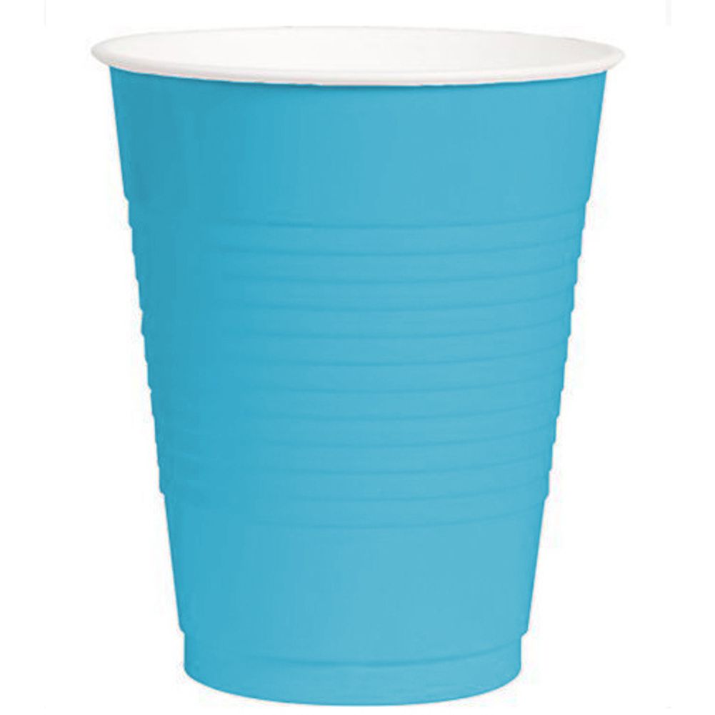 Caribbean Blue 12 oz Plastic Cups (50ct)