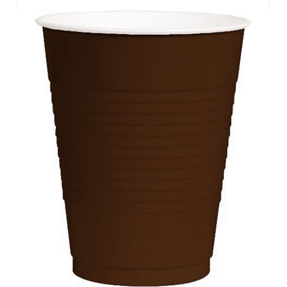 Chocolate Brown Big Party Pack 16 Oz Plasitc Cups