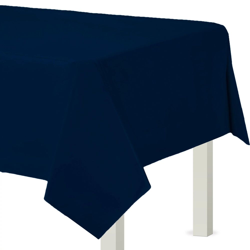 True Navy Fabric Backed Rectangle Tablecover