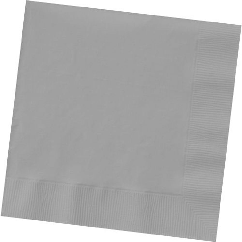 Silver 2-Ply Beverage Napkins (100ct)