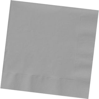 Silver 2-Ply Beverage Napkins (100ct)