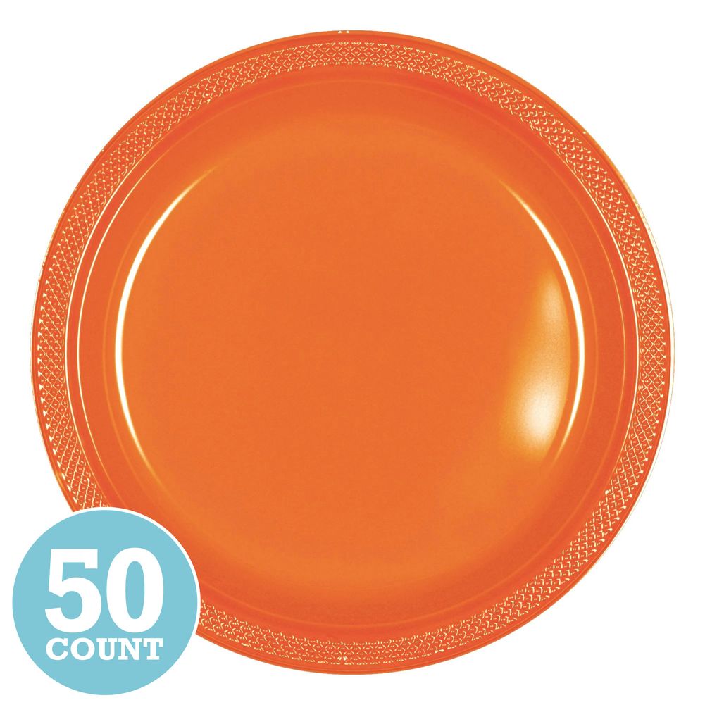 Orange Peel Plastic Banquet Plates (50ct)