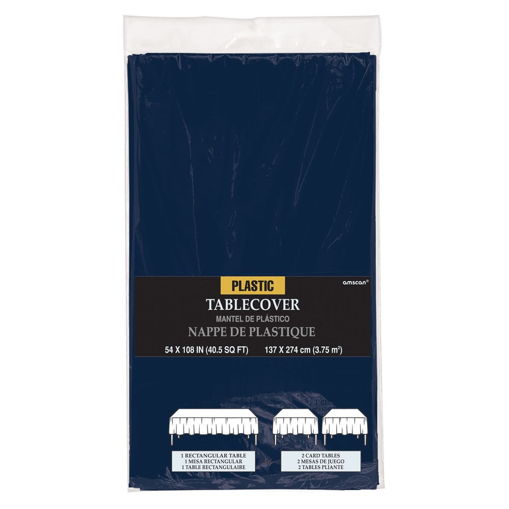 True Navy Plastic Rectangle Tablecover