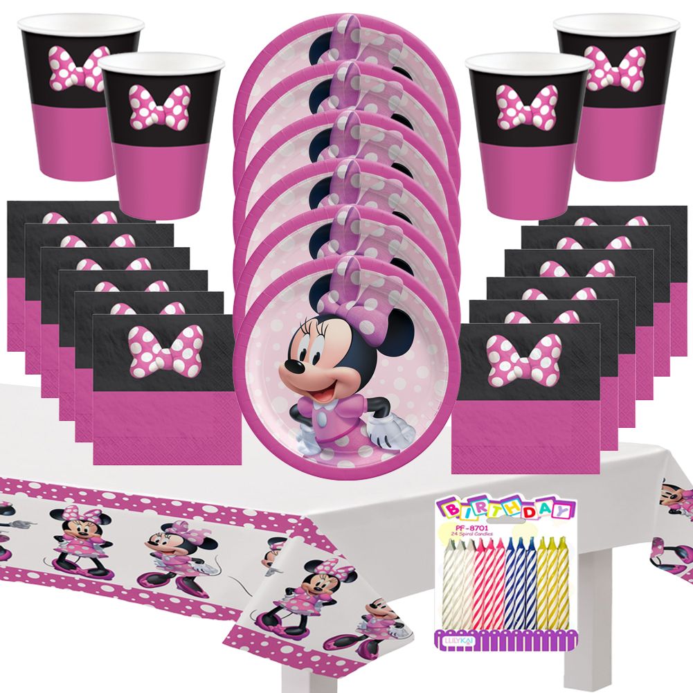 Minnie Mouse Forever Deluxe Tableware Party Kit for Pizza (16 Guests)