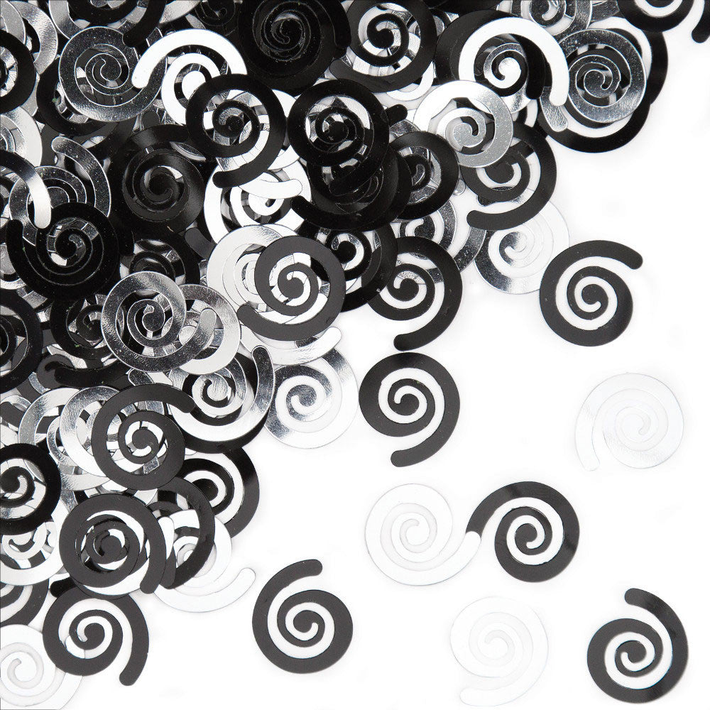 Black Swirls Foil Confetti