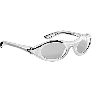 Silver Oval Metallic Sunglasses