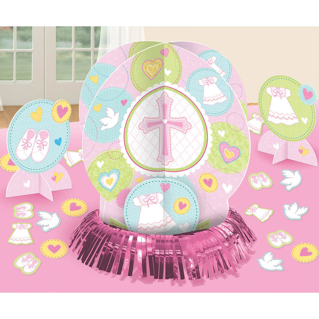 Sweet Christening Pink Table Decorating Kit