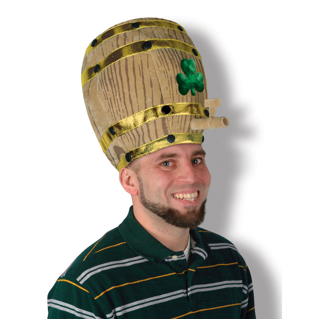 Plush Shamrock Beer Barrel Hat