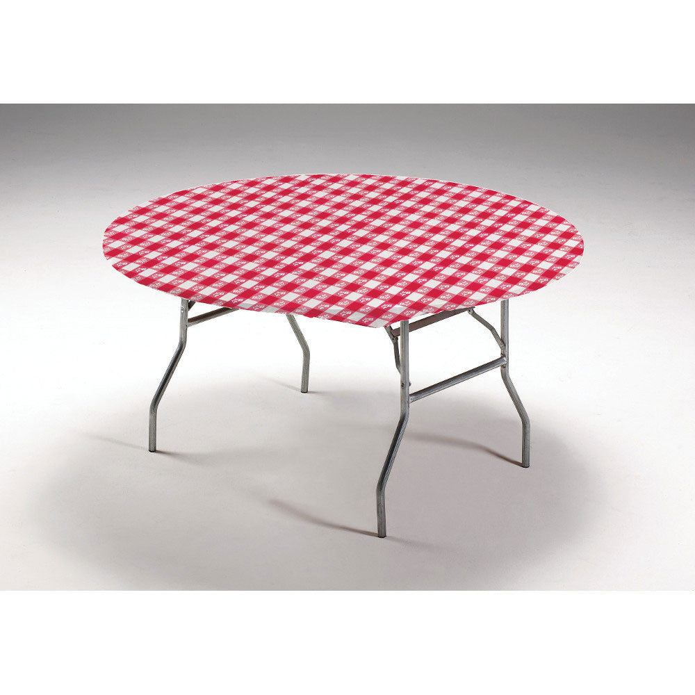 Red Gingham Stayput Plastic Tablecover