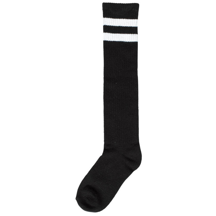 Black with White Stripes Knee High Socks (1 pair)