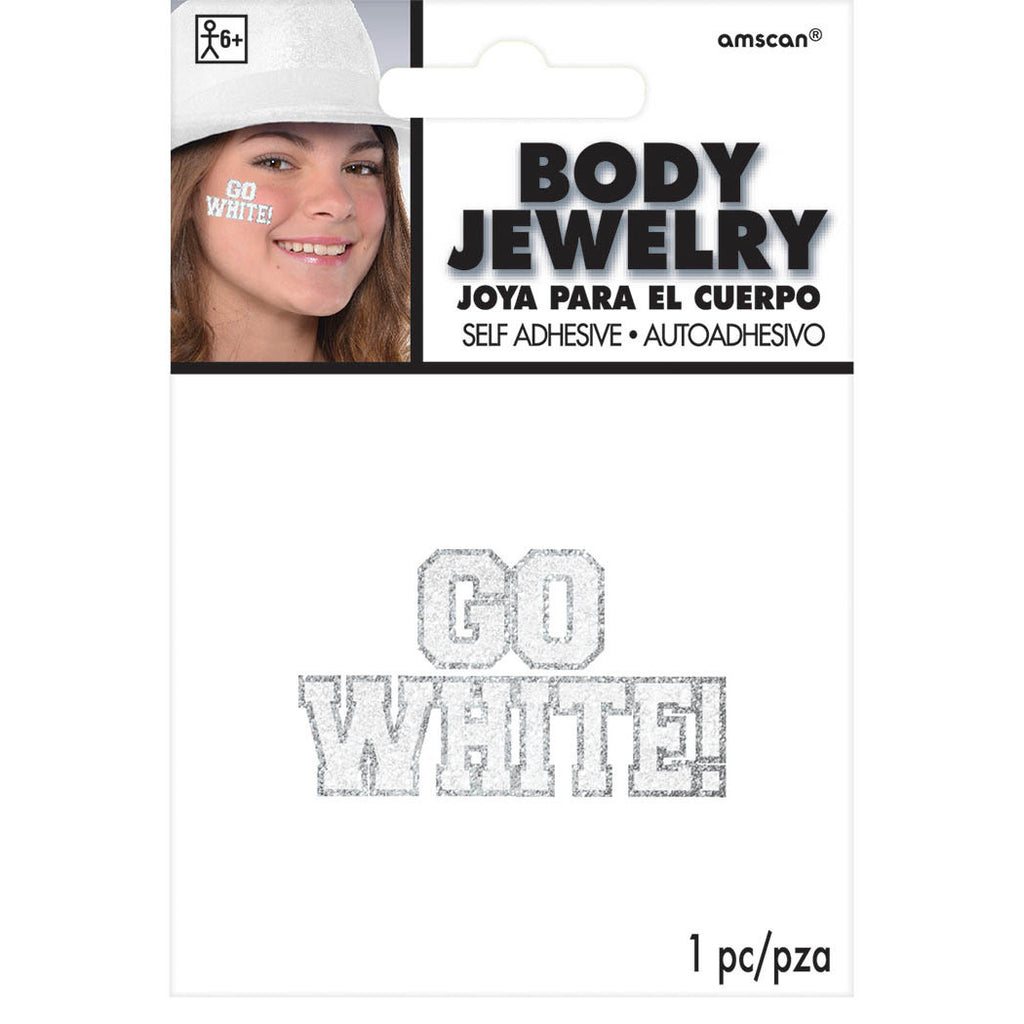 GO WHITE! Glittered Body Jewelry