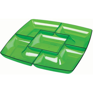 Chip and Dip Square Tray - Green, 12