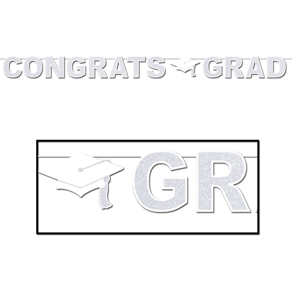 Glittered Congrats Grad Streamer