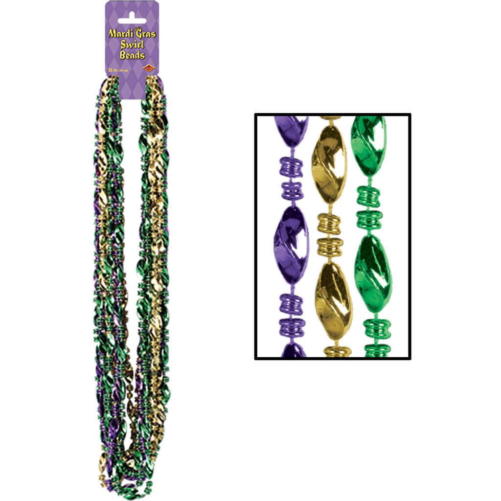 Mardi Gras Swirl Beads