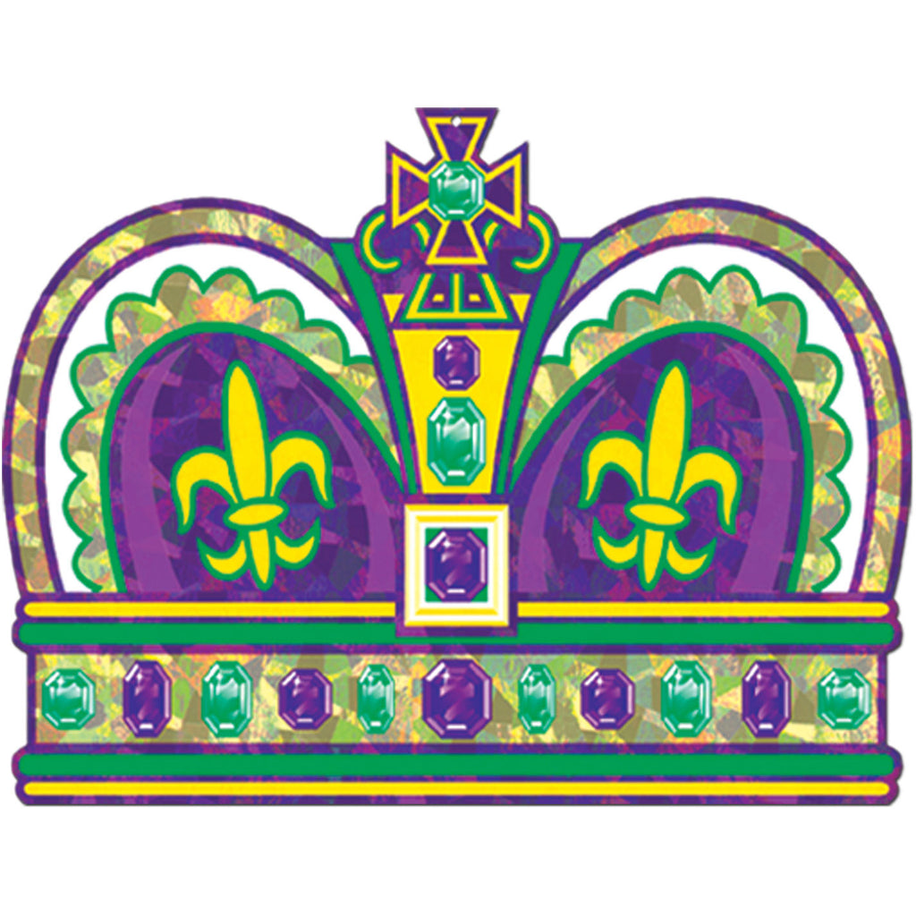 Prismatic Mardi Gras Crown Cutout