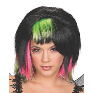 Goth Fairy Black/Green Wig