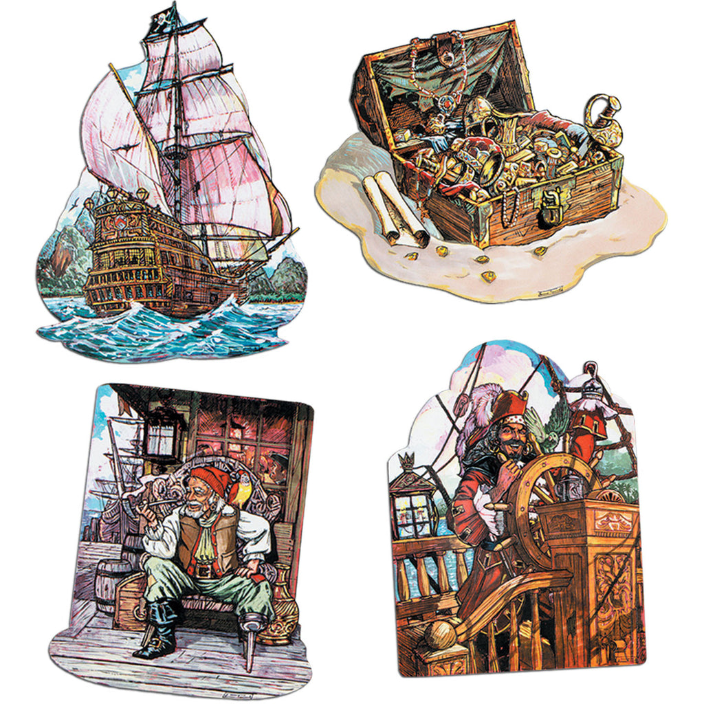 Pirate Ship Cutouts (4 ct)