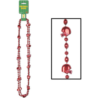 Red Beads with Football Helmets