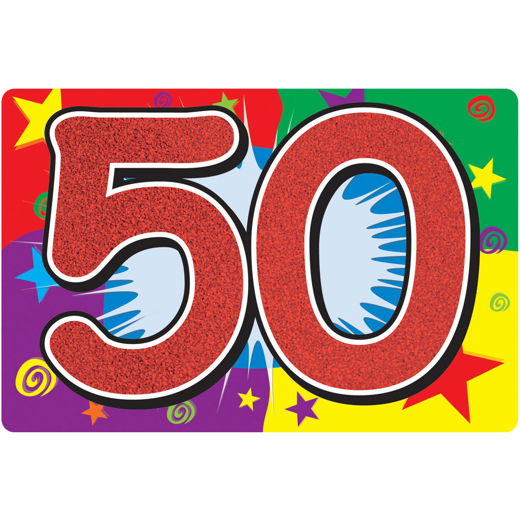 Glittered 50 Sign