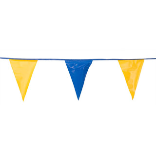 Blue and Yellow Triangle Pennant Flag 100 Ft.