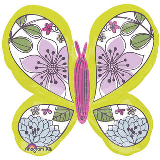 Green Floral Butterfly Super Shape