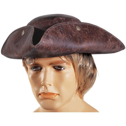 Brown Leatherette Pirate Hat