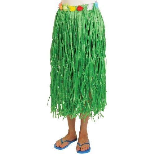 Green Plastic Flower Hula Skirt